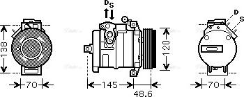 Ava Quality Cooling BWAK345 - Компресор, кондиціонер autocars.com.ua