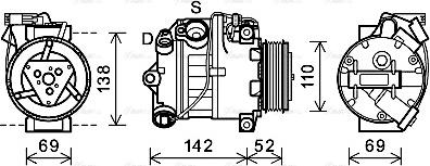 Ava Quality Cooling BWAK442 - Компресор, кондиціонер autocars.com.ua