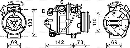 Ava Quality Cooling BWAK452 - Компресор, кондиціонер autocars.com.ua