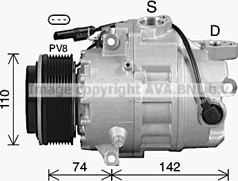 Ava Quality Cooling BWK619 - Компресор, кондиціонер autocars.com.ua