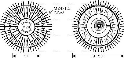 Ava Quality Cooling BWC326 - Сцепление, вентилятор радиатора avtokuzovplus.com.ua