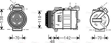 Ava Quality Cooling BW K015 - Компресор, кондиціонер autocars.com.ua