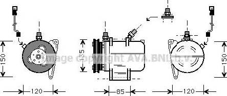 Ava Quality Cooling BW K016 - Компресор, кондиціонер autocars.com.ua