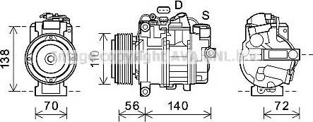AVA BWK552 - Компресор, кондиціонер autocars.com.ua