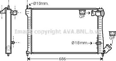 Ava Quality Cooling CNA2101 - Радиатор, охлаждение двигателя autodnr.net