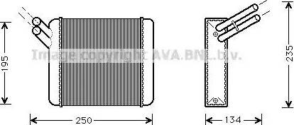 AVA CN6026 - Теплообмінник, опалення салону autocars.com.ua