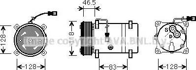 Ava Quality Cooling CN K158 - Компресор, кондиціонер autocars.com.ua