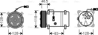 Ava Quality Cooling CNAK158 - Компрессор кондиционера avtokuzovplus.com.ua