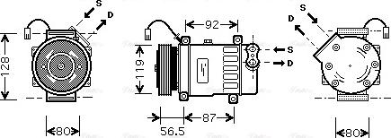 Ava Quality Cooling CNAK207 - Компрессор кондиционера avtokuzovplus.com.ua