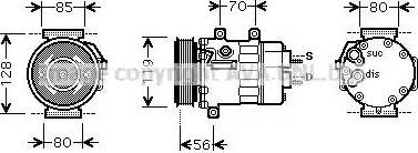 Ava Quality Cooling CN K254 - Компресор, кондиціонер autocars.com.ua