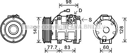 Ava Quality Cooling CPK007 - Компресор, кондиціонер autocars.com.ua