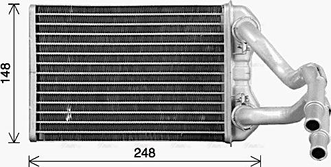 Ava Quality Cooling CR6147 - Теплообмінник, опалення салону autocars.com.ua