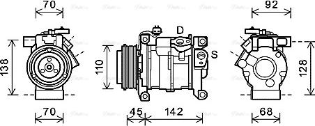 Ava Quality Cooling CRAK128 - Компрессор кондиционера avtokuzovplus.com.ua