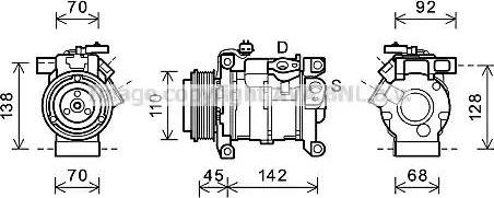 Ava Quality Cooling CRK128 - Компрессор кондиционера avtokuzovplus.com.ua