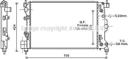 Ava Quality Cooling CT2044 - Радіатор, охолодження двигуна autocars.com.ua