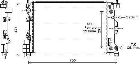 Ava Quality Cooling CTA2044 - Радіатор, охолодження двигуна autocars.com.ua