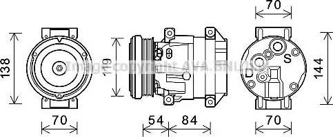 Ava Quality Cooling CTK055 - Компресор, кондиціонер autocars.com.ua