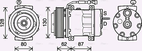 Ava Quality Cooling DFAK073 - Компресор, кондиціонер autocars.com.ua