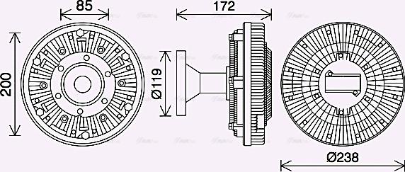 Ava Quality Cooling DFC081 - Сцепление, вентилятор радиатора avtokuzovplus.com.ua