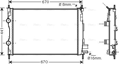 Ava Quality Cooling DN2361 - Радіатор, охолодження двигуна autocars.com.ua