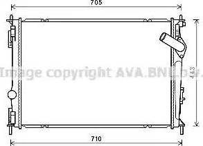 Ava Quality Cooling DN2419 - Радиатор, охлаждение двигателя avtokuzovplus.com.ua