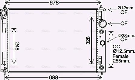 Ava Quality Cooling DN2450 - Радіатор, охолодження двигуна autocars.com.ua