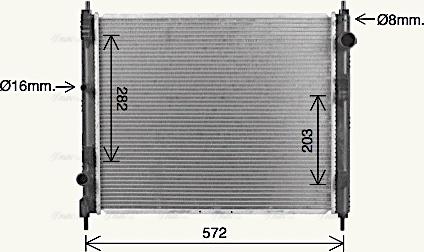 Ava Quality Cooling DN2477 - Радіатор, охолодження двигуна autocars.com.ua