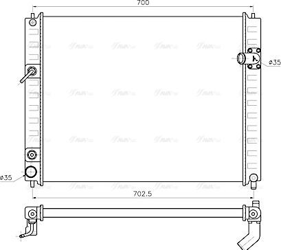 Ava Quality Cooling DN2482 - Радіатор, охолодження двигуна autocars.com.ua