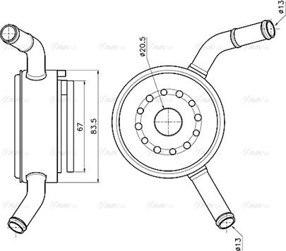 Ava Quality Cooling DN3490 - Масляный радиатор, двигательное масло avtokuzovplus.com.ua