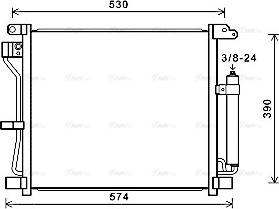 AVA DN5403D - Конденсатор, кондиціонер autocars.com.ua