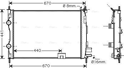 Ava Quality Cooling DNA2287 - Радіатор, охолодження двигуна autocars.com.ua