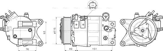 Ava Quality Cooling DNAK488 - Компресор, кондиціонер autocars.com.ua