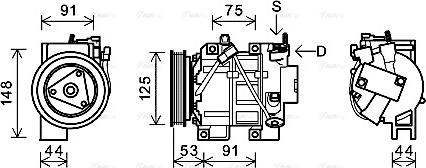 Ava Quality Cooling DNK335 - Компресор, кондиціонер autocars.com.ua