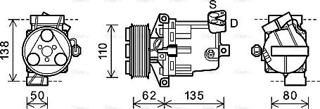 Ava Quality Cooling DNK342 - Компресор, кондиціонер autocars.com.ua