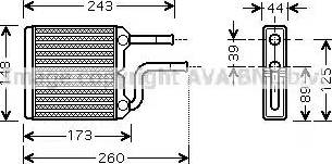 AVA DU6059 - Теплообмінник, опалення салону autocars.com.ua