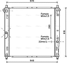 Ava Quality Cooling DW2125 - Радіатор, охолодження двигуна autocars.com.ua