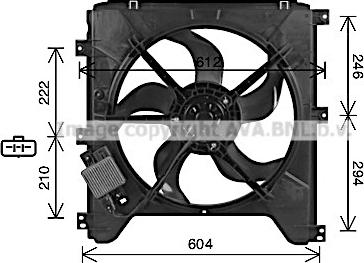 Ava Quality Cooling DW7520 - Вентилятор, охолодження двигуна autocars.com.ua