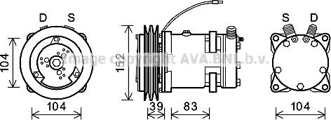 Ava Quality Cooling DZK013 - Компресор, кондиціонер autocars.com.ua