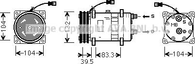 Ava Quality Cooling DZK017 - Компресор, кондиціонер autocars.com.ua