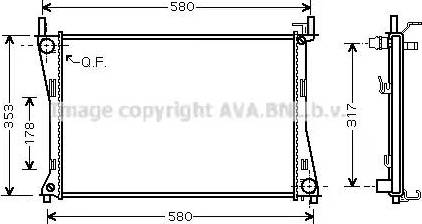 Ava Quality Cooling FD 2325 - Радіатор, охолодження двигуна autocars.com.ua