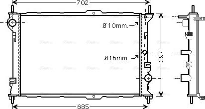 Ava Quality Cooling FD 2381 - Радиатор, охлаждение двигателя avtokuzovplus.com.ua