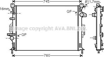 Ava Quality Cooling FD 2425 - Радіатор, охолодження двигуна autocars.com.ua