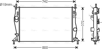 AVA FD2596 - Радіатор, охолодження двигуна autocars.com.ua