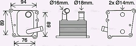 Ava Quality Cooling FD3598 - Масляний радіатор, рухове масло autocars.com.ua