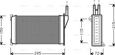 Ava Quality Cooling FD 6098 - Радиатор отопителя FORD SIERRA 82-93. SCORPIO -98 пр-во AVA autocars.com.ua