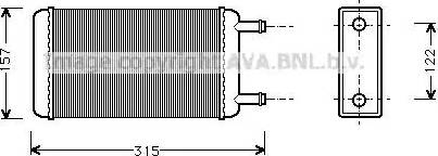 AVA FD 6107 - Теплообмінник, опалення салону autocars.com.ua