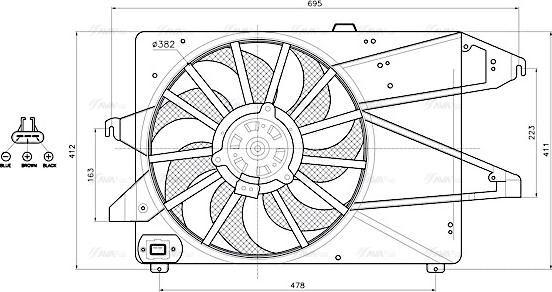 Ava Quality Cooling FD7713 - Вентилятор, охолодження двигуна autocars.com.ua