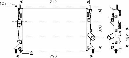 Ava Quality Cooling FDA2370 - Радиатор, охлаждение двигателя avtokuzovplus.com.ua