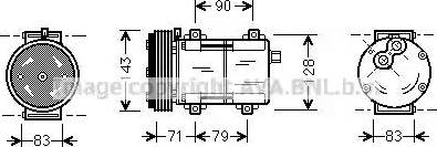 Ava Quality Cooling FD K279 - Компресор, кондиціонер autocars.com.ua