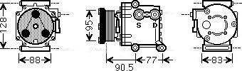 Ava Quality Cooling FDAK434 - Компресор, кондиціонер autocars.com.ua